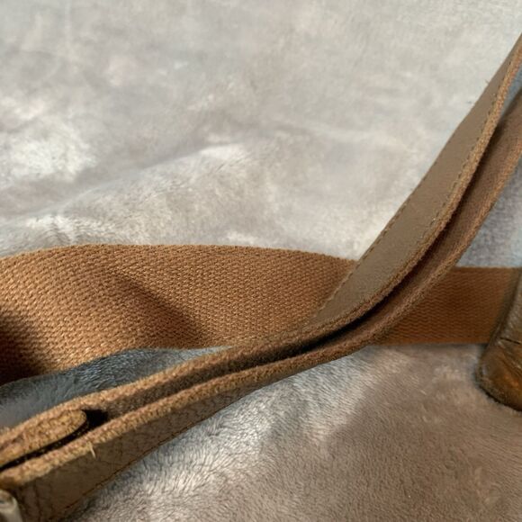 Fossil Crossbody Bag Front Pockets Metallic Bronze/Chocolate Pebbled Leather - Picture 16 of 16